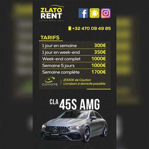 LOCATION VOITURE AMG CLA45S LOCATION VOITURE AMG CLA45S