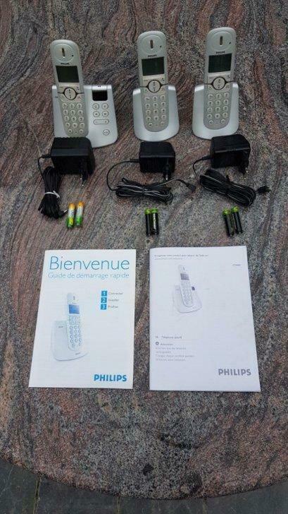 kit de 3 téléphones sans fil et répondeur, Télécoms, Répondeurs, Utilisé, Enlèvement