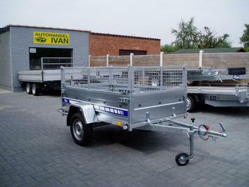 Aanhangwagen 750 kg met loofrek of bordverhoging NIEUW