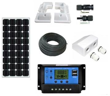 100W set lichtpaneel solar zonnepaneel batterij mobilhome 