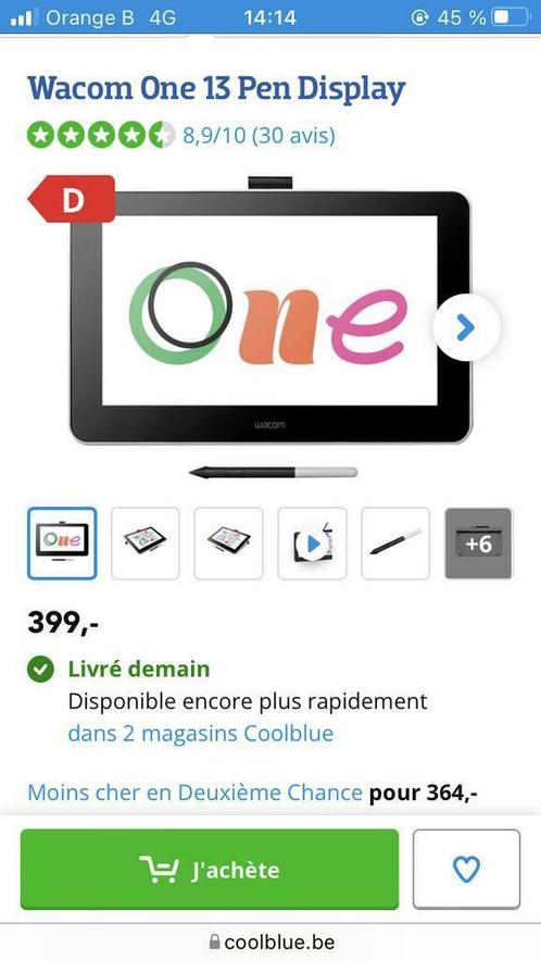 Tablette wacom one display Tablette wacom one display