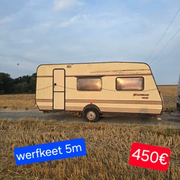 Caravan werfkeet 5 slaapplaatsen mancave clubhuis bouw bos