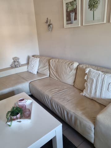 lederen loungezetel leder beige