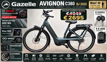 Gazelle Avignon C380 2025–Bosch performance Smart PX – 600Wh