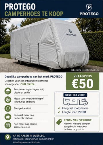 PROTEGO CAMPERHOES TE KOOP – VOOR INTEGRAAL CAMPER 7m50