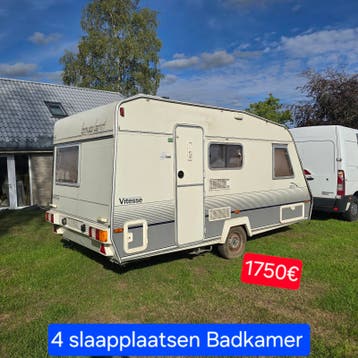 Caravan 4 slaapplaatsen Badkamer Toilet werfkeet camping 5m