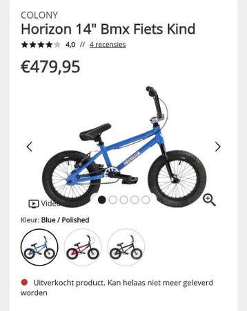 Professionele Race BMX kinder Fiets Colony Horizon 14 Inch