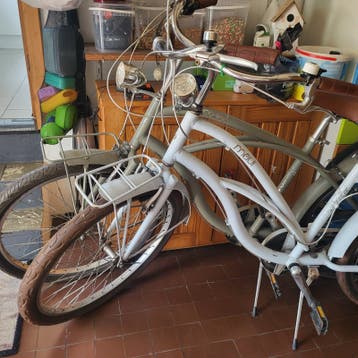 2 Retro fietsen. Schoppers