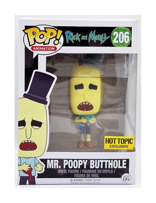 Funko POP Rick and Morty Mr. Poopy Butthole (206), Collections, Jouets miniatures, Comme neuf, Envoi