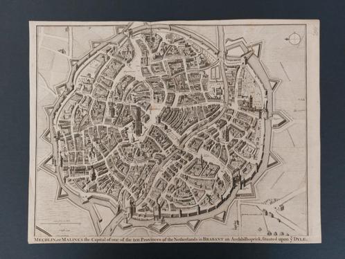 Mechelen James Basire Paul de Rapin Tindal's Continuation, Livres, Atlas & Cartes géographiques, Comme neuf, Carte géographique