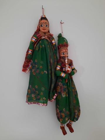 Indische Rajasthani poppetjes vintage wanddecoratie