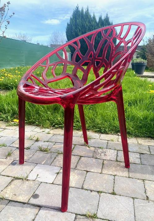 Chaises design GEO rouges ALTER EGO - Lot de 6, Huis en Inrichting, Stoelen, Zo goed als nieuw, Vijf, Zes of meer stoelen, Overige materialen