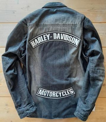 Veste de moto en jean Macna Westcoast avec écussons Harley D