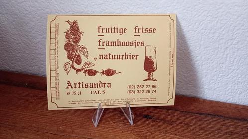 Brasserie bière ancienne étiquette Artisandra Framboosjes, Collections, Marques de bière, Comme neuf, Autres types, Autres marques