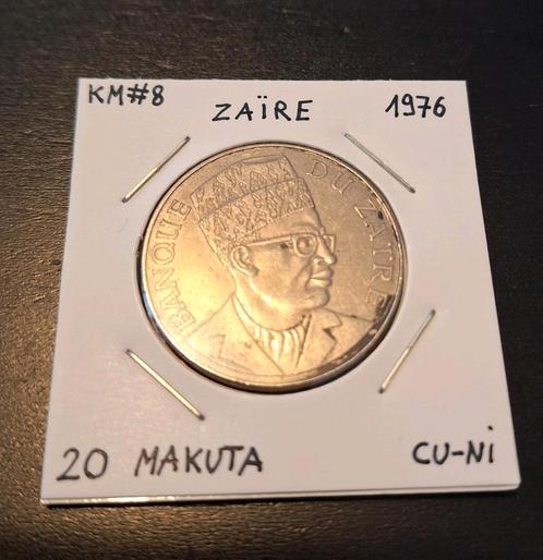 Zaïre 20 Makuta 1976, Timbres & Monnaies, Monnaies | Afrique, Monnaie en vrac, Autres pays, Enlèvement ou Envoi