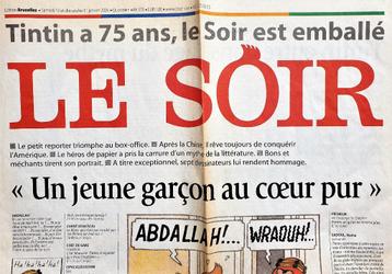 Le Soir ~ 75ème anniversaire Tintin  ~ 10 janvier 2004
