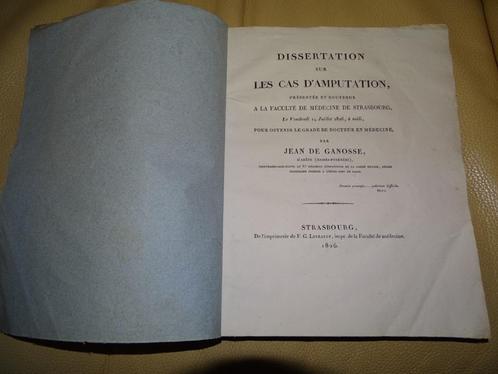 Livre Médecine Amputation 1826, Livres, Guerre & Militaire, Utilisé, Général, Avant 1940, Enlèvement