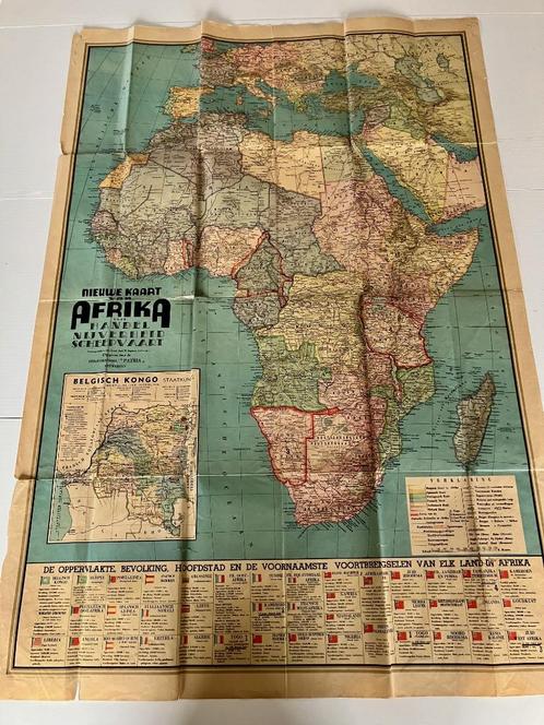 Landkaart Afrika handel nijverheid scheepvaart, Boeken, Atlassen en Landkaarten, Landkaart, Verzenden
