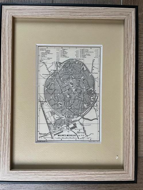 1850-1890 Plattegrond Mechelen - Malines België, Livres, Atlas & Cartes géographiques, Carte géographique, Pays-Bas, Enlèvement ou Envoi