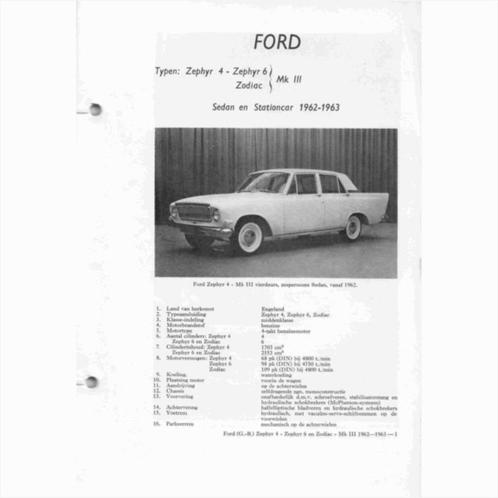 Ford Zephyr V4 en V6 Zodiac V6 Vraagbaak losbladig 1962-1963, Livres, Autos | Livres, Utilisé, Ford, Enlèvement ou Envoi