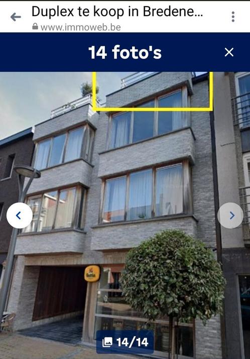 Bredene aan zee duplex appartement, Immo, Maisons à vendre, Province de Flandre-Occidentale, Jusqu'à 200 m², Appartement, Ventes sans courtier