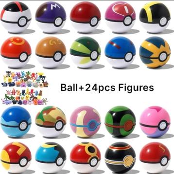 1 Pokemon Ball + 24 Pokemon figuurtjes Nieuwe serie!