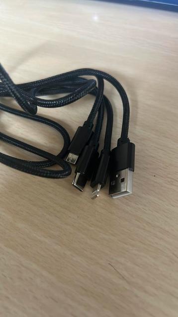 USB charging kabel 1 meter , 3 aansluitingen