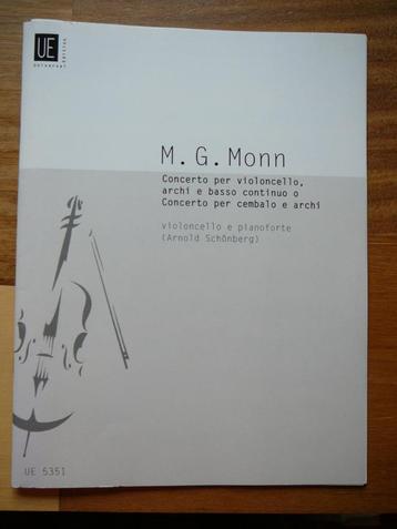 Bladmuziek cello en piano M.G.Monn