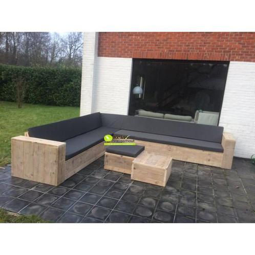 Steigerhout Hoekbank Hoeklounge Tuinbank hoekzetel loungeset, Jardin & Terrasse, Ensembles de jardin, Neuf, Sets de jardin, Bois