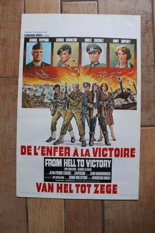 filmaffiche From Hell To Victory George Peppard filmposter, Verzamelen, Posters, Zo goed als nieuw, Film en Tv, A1 t/m A3, Rechthoekig Staand
