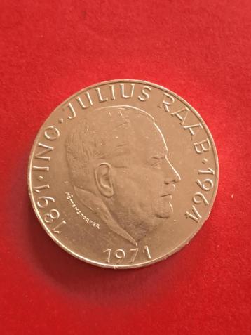 1971 Autriche 50 schillings en argent Julius Raab