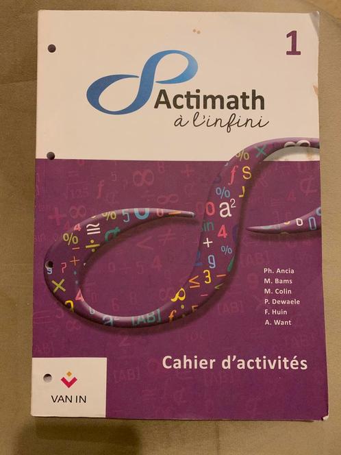 Actimath 1 à l’infini - Cahier d’activités en TBE, Livres, Livres scolaires, Comme neuf, Secondaire