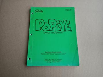 Service Manual: Bally Popeye (1994) Flipperkast