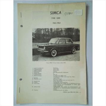 Simca 1000 Vraagbaak losbladig 1961-1963 #1 Nederlands