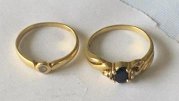 2 gouden ringen 18kt 750 