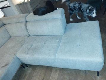 Stoffen grijze hoeksalon