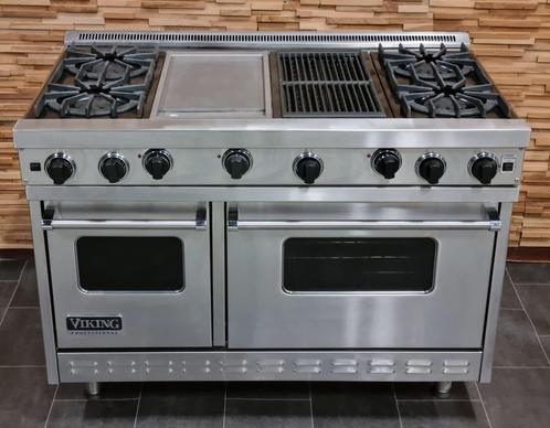 🔥 Réchaud Viking de luxe 120 cm en acier inoxydable, 2 four, Electroménager, Cuisinières, Comme neuf, Autoportant, 5 zones de cuisson ou plus