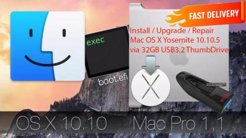 MacPro1,1/2,1 OSX Yosemite 10.10.5 USB Installer met Update, Computers en Software, Besturingssoftware, Nieuw, MacOS, Verzenden