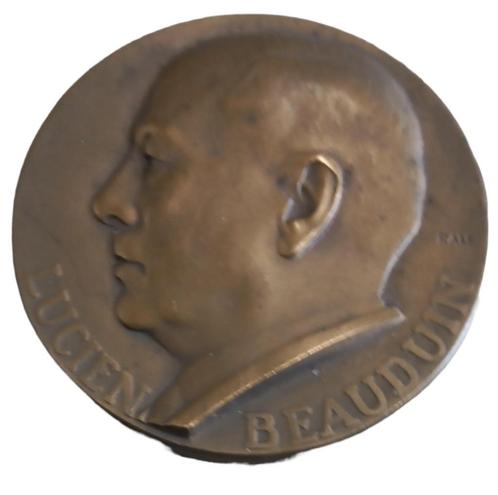Lucien Beauduin bronzen medaille 1891-1941, Postzegels en Munten, Penningen en Medailles, Ophalen of Verzenden