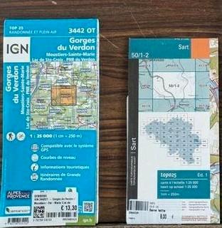 Topokaart NGI 50/1-2 (Sart) + Gorges du Verdon, Livres, Atlas & Cartes géographiques, Neuf, Belgique, Enlèvement ou Envoi