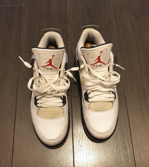 Jordan 4 Retro White Cement (2012) taille 42,5, Vêtements | Hommes, Chaussures, Porté, Baskets, Blanc, Enlèvement
