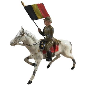 Soldat belge à cheval - porte-drapeau