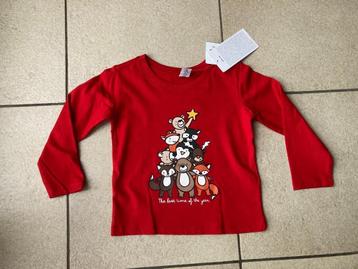Nieuw rood kerst shirtje - Maat 86