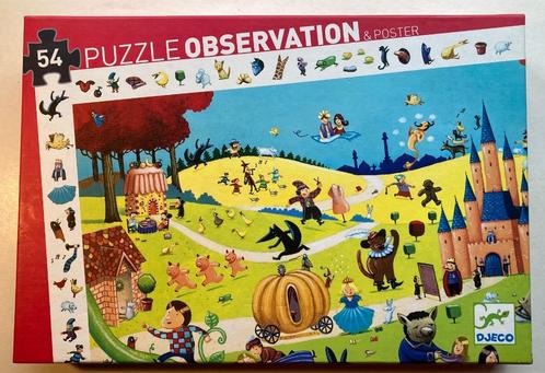 Djeco : Puzzle Observation 54p :LES CONTES / avec poster, Kinderen en Baby's, Speelgoed | Kinderpuzzels, Gebruikt, Meer dan 50 stukjes