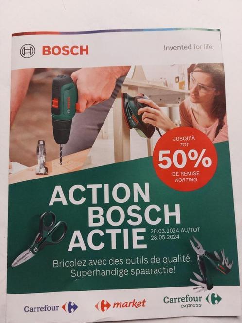 BOSH werkgerief - korting met spaarzegels carrefour, Hobby & Loisirs créatifs, Timbres épargne, Timbres, Coupons ou Points, Enlèvement ou Envoi