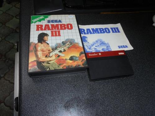 Sega Rambo III (orig-compleet), Consoles de jeu & Jeux vidéo, Jeux | Sega, Utilisé, Master System, Combat, 1 joueur, Enlèvement ou Envoi