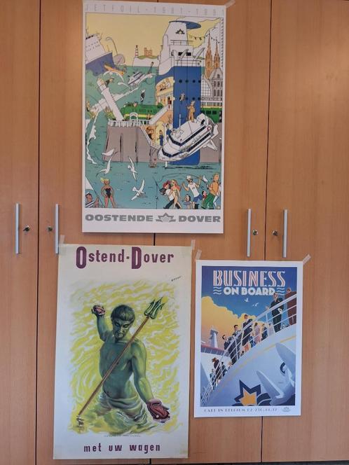 Drie toeristische affiches Oostende - Belgische kust, Collections, Posters & Affiches, Neuf, Publicité, A1 jusqu'à A3, Rectangulaire vertical