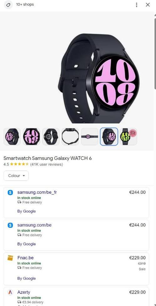Samsung Galaxy Watch 6 40 mm neuve (non ouverte), Bijoux, Sacs & Beauté, Montres connectées, Neuf, Android, Noir, Distance, Bandage calorique