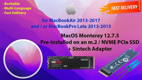 macOS Monterey 12.7.5 SSD Pré-Installeé m.2 + Adaptateur, Informatique & Logiciels, Systèmes d'exploitation, Neuf, MacOS, Envoi