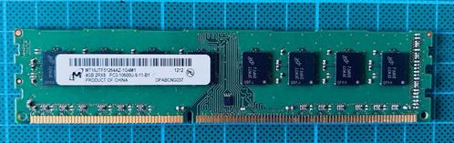 Micron HP 1x 4GB DDR3-1333 UDIMM PC3-10600U, Informatique & Logiciels, Mémoire RAM, Utilisé, Desktop, 4 GB, DDR3, Enlèvement ou Envoi